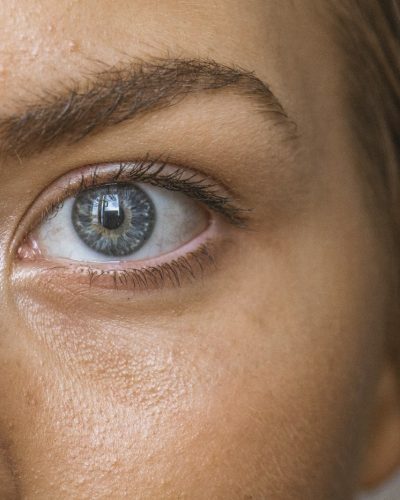 Close-up of an eye and eyebrow