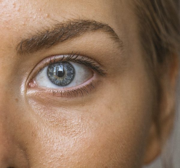 Close-up of an eye and eyebrow